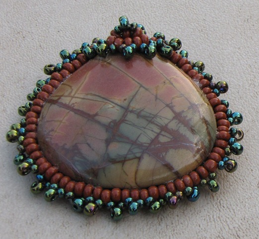 Picasso Jasper Beaded Necklace Pendant